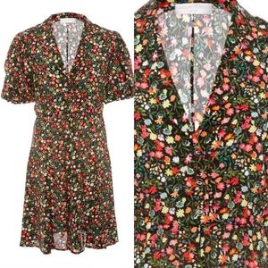 NWOT Caroline Constas black floral mini dress